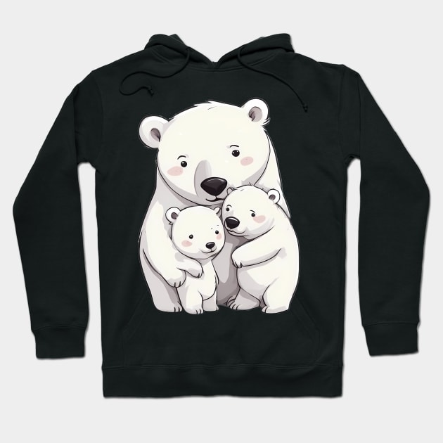 Polar Bear Family Hoodie by animegirlnft